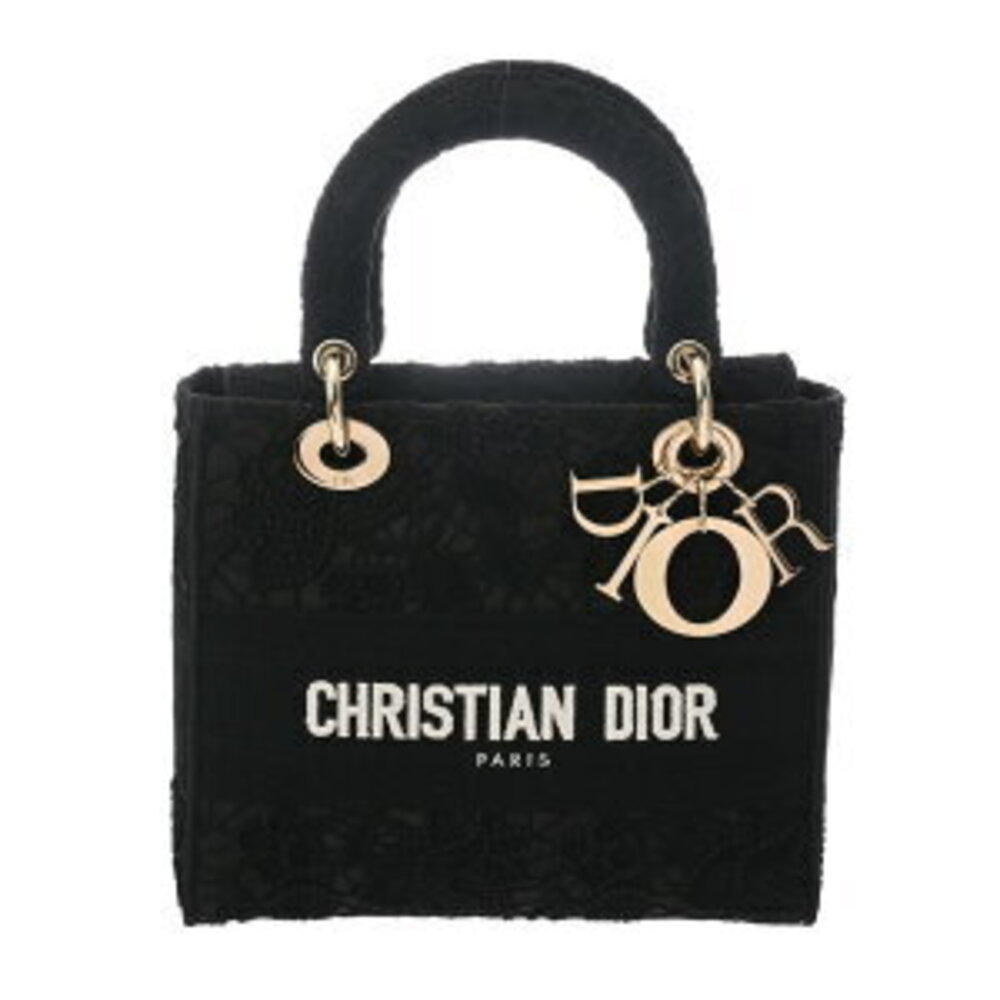 Dior Lady Lite bag black macrame embroidery technical handbag